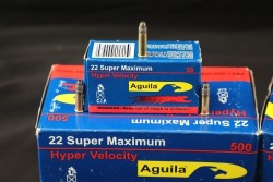 2x Cases, 20x Boxes, 1000 Rds. of Aguila .22 Long Rifle Super Maximum Hyper Velocity 30 Grain HP Ammo - 2