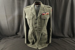 USMC Marine US Post-WW2 Badged Forest Green Wool Service Dress Tunic - 2