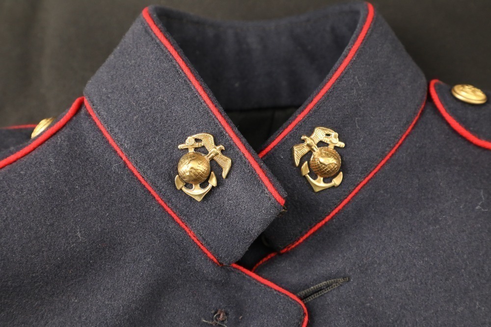 USMC Marine US Post-WW1 1920s Droop Wing EGA Badged Dress Blue Tunic W/ Early Buckeback Pants Uniform USMC Marine US Post-WW1 1920s Droop Wing EGA Badged Dress Blue Tunic W/ Early Buckeback Pants Uniform