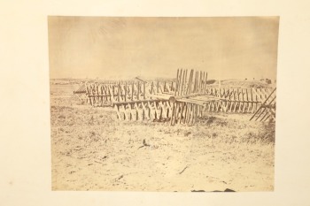 Vintage Matted US Civil War Photo of Confederate Chevaux De Frise outside of Petersburg, Virginia in April 1865