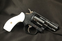 Custom Engraved Smith & Wesson 1980s S&W Model 36 Chief's Special .38 Special 1 ⅞” Double Action Snub Nose Revolver 1983