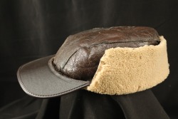 US Navy WW2 B-24 Patrol Bomber Pilot B-2 Sheepskin Leather Flight Cap - 2