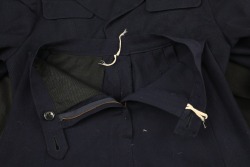 US Navy WW2 WAVES Officer Badged Blue Wool Service Dress Uniform: Jacket, Skirt, Seersucker Hat, Black Oxfords - 9