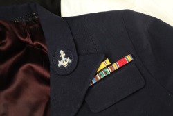 US Navy WW2 WAVES Officer Badged Blue Wool Service Dress Uniform: Jacket, Skirt, Seersucker Hat, Black Oxfords - 3