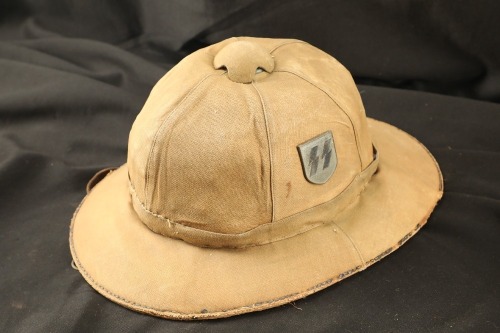 German WW2 Waffen-SS Italy Southern Russia 1st Pattern Khaki Pith Helmet