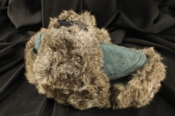 German WW2 Eastern Front Police Badged Rabbit Fur Winter Cap - 3