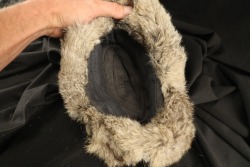 German WW2 Eastern Front Police Badged Rabbit Fur Winter Cap - 4