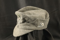 German Army WW2 Gebirgsjäger Mountain Ski Trooper Edelweiss Badged Single Button M-43 Wool Field Cap