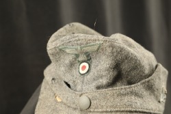 German Army WW2 Gebirgsjäger Mountain Ski Trooper Edelweiss Badged Single Button M-43 Wool Field Cap - 2