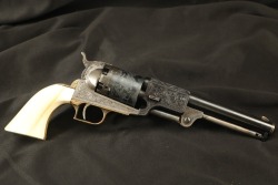 Engraved & Walrus Ivory Grip 1970s San Marco Italian Made Copy of a Colt 2nd Model Dragoon .44 Caliber 7 ½” Percussion Revolver ATF Antique