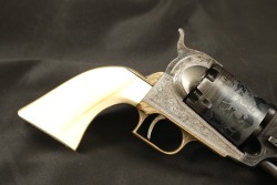 Engraved & Walrus Ivory Grip 1970s San Marco Italian Made Copy of a Colt 2nd Model Dragoon .44 Caliber 7 ½” Percussion Revolver ATF Antique - 2