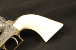 Engraved & Walrus Ivory Grip 1970s San Marco Italian Made Copy of a Colt 2nd Model Dragoon .44 Caliber 7 ½” Percussion Revolver ATF Antique - 6