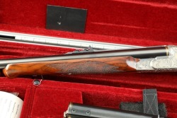 Krieghoff 2000s Grade IV Engraved Classic “Big Five” Two Barrel Set .470 Nitro Express & .375 Holland & Holland Magnum 24” Double Rifle, Side by Side W/ Americase 2007 - 8