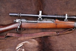 US WW2 Remington M-1903/USMC M-1903A4 Unertl 8X Scope Configured .30-06 24” Bolt Action Sniper Rifle 1942 C&R, W/ Named Marine Pith Helmet & HBT Shooting Jacket - 3