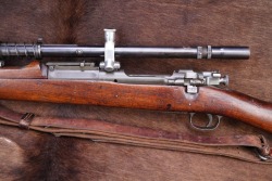 US WW2 Remington M-1903/USMC M-1903A4 Unertl 8X Scope Configured .30-06 24” Bolt Action Sniper Rifle 1942 C&R, W/ Named Marine Pith Helmet & HBT Shooting Jacket - 8