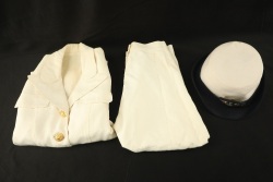 US Navy Post-WW2 Women’s Chief Pharmacist Mate CPO Badged White Summer Service Dress Uniform: Jacket, Skirt, Hat - 2