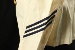 US Navy Post-WW2 Women’s Chief Pharmacist Mate CPO Badged White Summer Service Dress Uniform: Jacket, Skirt, Hat - 5