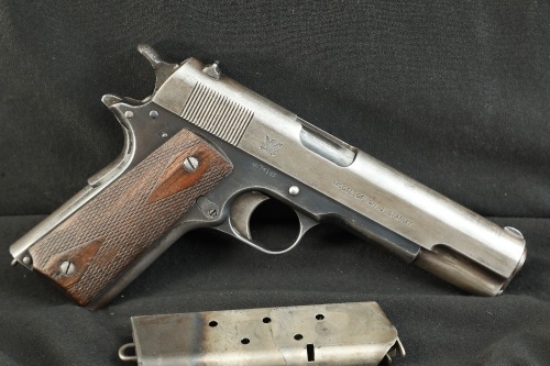 US Army Pre-WW1 Springfield Armory Model 1911 .45 ACP 5” Semi-Auto Pistol W/ Unique Early Springfield “Folded Over Frame” Lanyard Loop Two Tone Magazine 1914 C&R