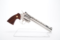 Colt 1980s Python I3681 .357 Magnum 8” SA/DA Nickel Revolver & Box 1980 NO CA - 3