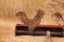 Antique Early 1900s Cast Iron Spring Loaded Two Roosters Carnival Shooting Gallery Target - 13