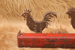 Antique Early 1900s Cast Iron Spring Loaded Two Roosters Carnival Shooting Gallery Target - 19