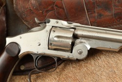 Antique Smith & Wesson Commercial 3rd Model Russian .44 6.5&Prime; Nickel Revolver W/ Old West Holster Rig - 4