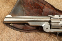 Antique Smith & Wesson Commercial 3rd Model Russian .44 6.5&Prime; Nickel Revolver W/ Old West Holster Rig - 8