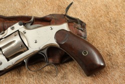 Antique Smith & Wesson Commercial 3rd Model Russian .44 6.5&Prime; Nickel Revolver W/ Old West Holster Rig - 10