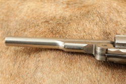 Antique Smith & Wesson Commercial 3rd Model Russian .44 6.5&Prime; Nickel Revolver W/ Old West Holster Rig - 11