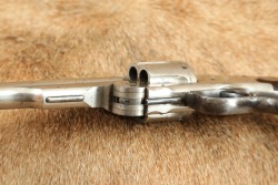 Antique Smith & Wesson Commercial 3rd Model Russian .44 6.5&Prime; Nickel Revolver W/ Old West Holster Rig - 12