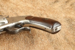 Antique Smith & Wesson Commercial 3rd Model Russian .44 6.5&Prime; Nickel Revolver W/ Old West Holster Rig - 14
