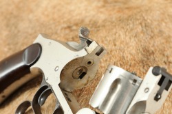 Antique Smith & Wesson Commercial 3rd Model Russian .44 6.5&Prime; Nickel Revolver W/ Old West Holster Rig - 22