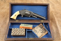 Factory Engraved Antique US Civil War Era Smith & Wesson Model 2 Old Army .32 RF 6&rdquo; Tip-up Revolver - 2