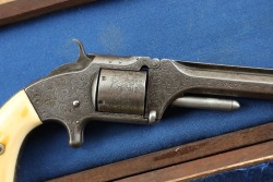 Factory Engraved Antique US Civil War Era Smith & Wesson Model 2 Old Army .32 RF 6&rdquo; Tip-up Revolver - 4