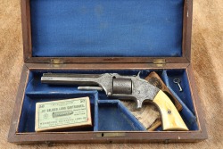 Factory Engraved Antique US Civil War Era Smith & Wesson Model 2 Old Army .32 RF 6&rdquo; Tip-up Revolver - 22