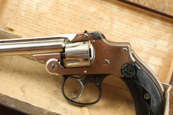 Smith & Wesson Nickeled .32 Safety Hammerless 2nd Model .32 S&W 3.5&rdquo; DA Revolver & Box 1902-1909 C&R - 8