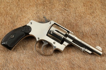 Factory Nickel Smith & Wesson .32 Hand Ejector 3rd Model .32 S&W Long 3.25&Prime; DA/SA Revolver C&R