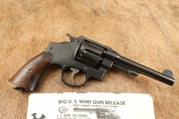 WWI "0" Prefix Smith & Wesson S&W Model 1917 .45 ACP Hand Ejector 6&rdquo; Double Action Revolver C&R