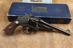 Documented Boulder CO Police Chief Smith & Wesson .38/44 Heavy Duty/Outdoorsman &ldquo;Police Target&rdquo; Model .38 Special 6.5&Prime; Revolver W/ Box, Letter & Book 1933 C&R