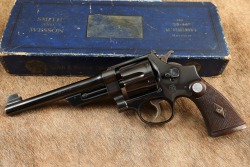 Documented Boulder CO Police Chief Smith & Wesson .38/44 Heavy Duty/Outdoorsman &ldquo;Police Target&rdquo; Model .38 Special 6.5&Prime; Revolver W/ Box, Letter & Book 1933 C&R - 6