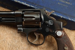 Documented Boulder CO Police Chief Smith & Wesson .38/44 Heavy Duty/Outdoorsman &ldquo;Police Target&rdquo; Model .38 Special 6.5&Prime; Revolver W/ Box, Letter & Book 1933 C&R - 8