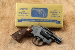 Smith & Wesson S&W Post-War M&P Pre-Model 10 38 2&rdquo; DA/SA Revolver w/ Box & Letter 1947 C&R - 2