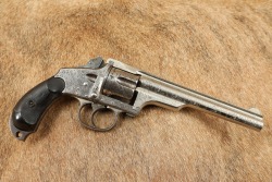 Rare Engraved Merwin Hulbert .38 Cal. 4th Model Pocket Revolver Nickel w/ Folder Hammer Spur 1883-92 Antique