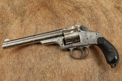 Rare Engraved Merwin Hulbert .38 Cal. 4th Model Pocket Revolver Nickel w/ Folder Hammer Spur 1883-92 Antique - 5