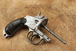 Rare Engraved Merwin Hulbert .38 Cal. 4th Model Pocket Revolver Nickel w/ Folder Hammer Spur 1883-92 Antique - 24