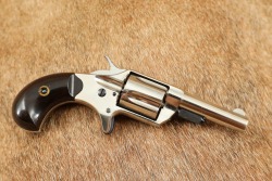 Antique Colt Etched Panel Nickel & Fire Blue New Line .30 RF 2.25&rdquo; 5-Shot Pocket Revolver 1875