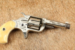 Factory Engraved Antique Colt Etched Panel Nickel New Line .22 RF 2.25&rdquo; 7-Shot Pocket Revolver 1876 - 3