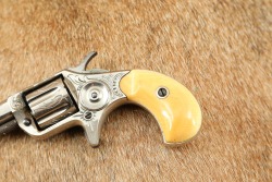 Factory Engraved Antique Colt Etched Panel Nickel New Line .22 RF 2.25&rdquo; 7-Shot Pocket Revolver 1876 - 6