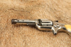 Factory Engraved Antique Colt Etched Panel Nickel New Line .22 RF 2.25&rdquo; 7-Shot Pocket Revolver 1876 - 7