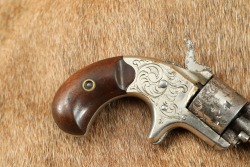 Colt 1871&ndash;1877 Nickel & Engraved Open Top Pocket Model .22 Rimfire 2.5&rdquo; Revolver Antique - 2